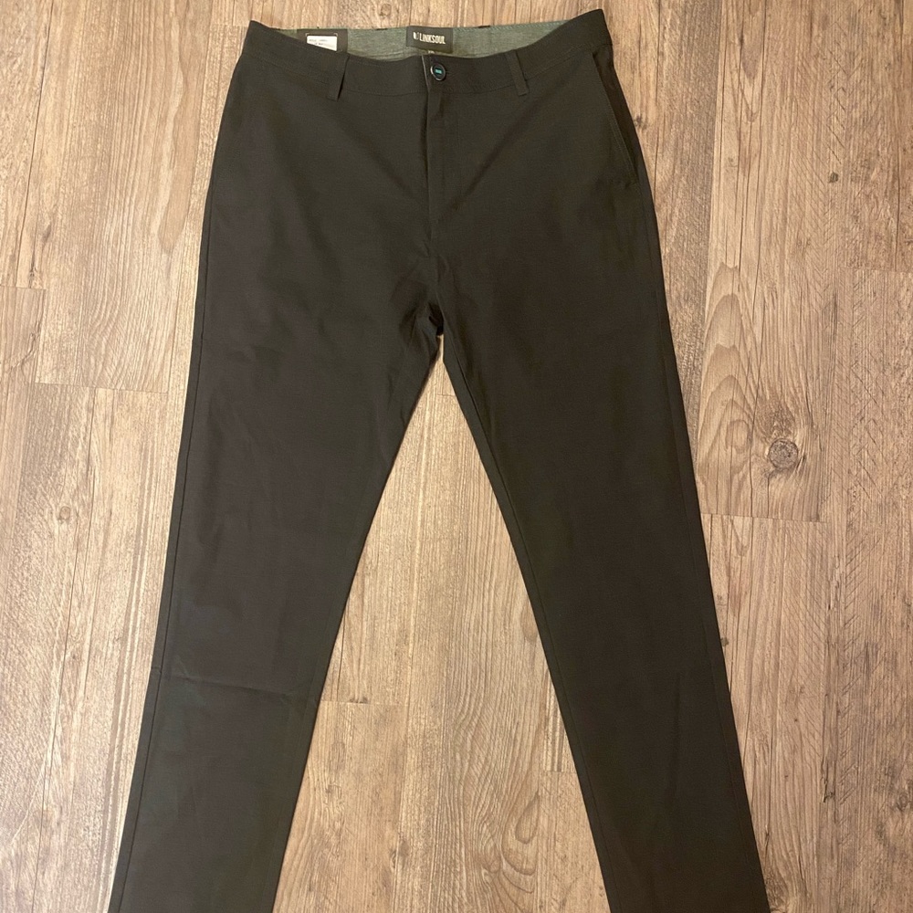 NWT Linksoul Chino Boardwalker golf pant Black 33x34